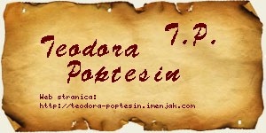 Teodora Poptešin vizit kartica